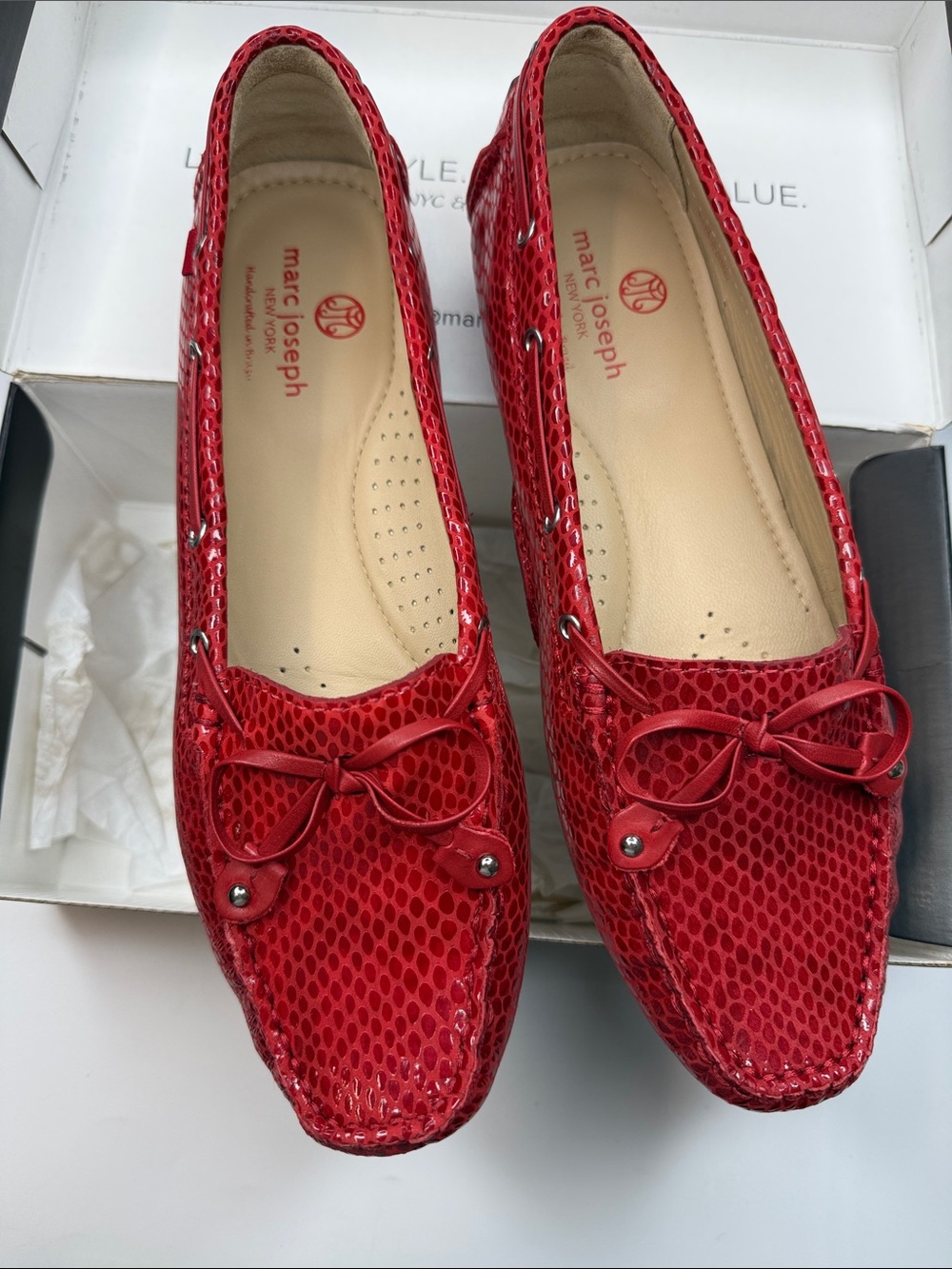 Marc Joseph New York Womens Cypress Hill Tiebow Driver Loafer Size 9.5